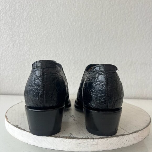 Rod Patrick Womens Pull on Shoes 6C Brown Caiman Exotic Western Boots Loafers - Picture 3 of 11